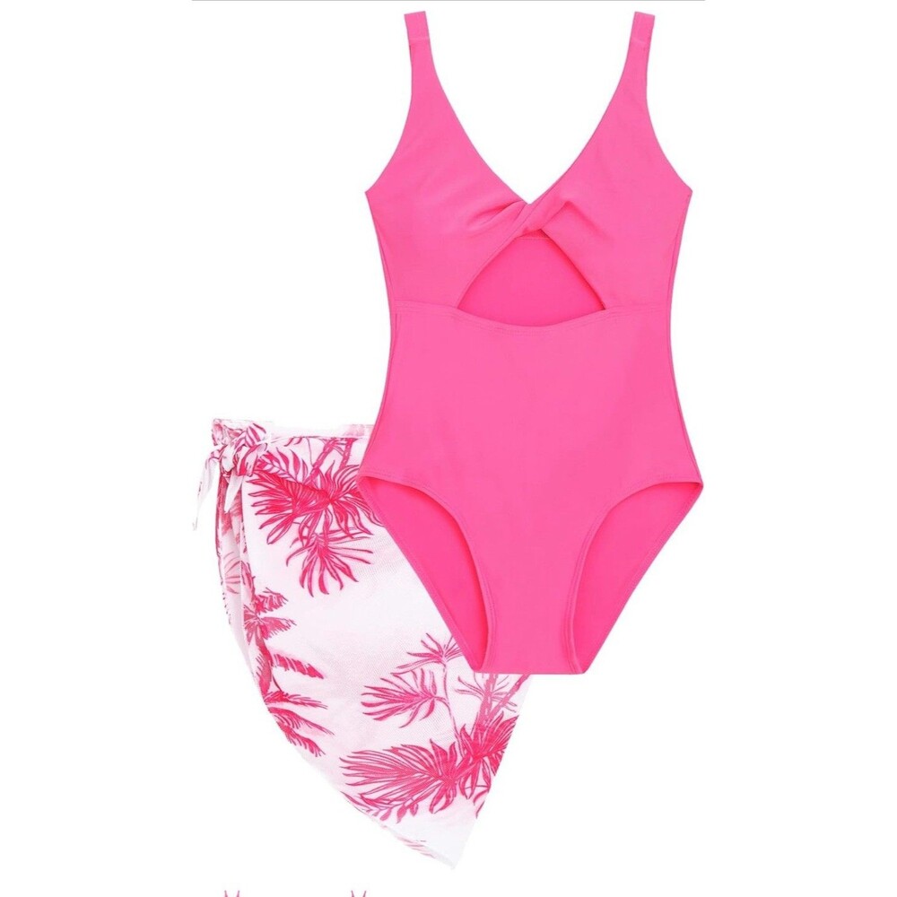 Mecamelon Girls One Piece Swimsuit with Cover Up Skirt Cut Out Bathing Suit Swim